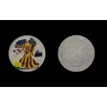 United States of America Liberty Silver Dollar ( Enamelled ) Date 2005. 1 oz of Fine Silver 0.999.
