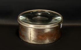 Extra Large Vintage Lenses in chromed metal frames, probably for military use; 9 inches (22.