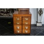 Haberdashery Shop Fitting with 8 drawers with large brass handle pulls. Circa 1950s.