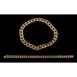 A Good Quality and Stylish 9ct Gold Curb Bracelet with Excellent Safety Clasp.
