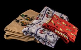 Collection of Three Vintage Disney Scarves comprising: Lady & The Tramp,