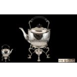 Superb Quality Early 20th Century SterlingSilver Spirit Kettle & Stand of excellent proportions and
