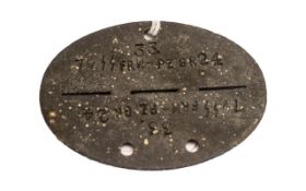 WW2 German Army Zinc Soldier’s Identity Disc for SS-Freiwilligen-Panzer-Grenadier Regiment