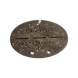 WW2 German Army Zinc Soldier’s Identity Disc for SS-Freiwilligen-Panzer-Grenadier Regiment