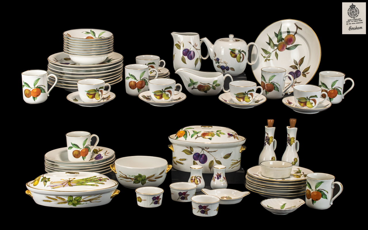 Royal Worcester 'Evesham' China Dinner/Tea Service,