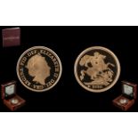 Royal Mint Ltd Edition 22ct Gold Proof Struck Sovereign - Date 2020. Mintage 7.995. Gold Weight 7.