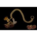 19th Century Ornate and Excellent Quality Pinchbeck Chain with Attached Seals,
