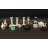 Collection of Victorian Porcelain comprising a floral decorated dressing table set with