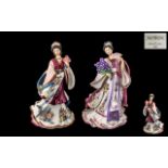 Two Danbury Mint Handpainted Figurines depicting 'The Iris Princess' and 'Plum Blossom Princess'