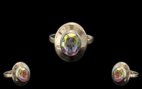 Mercury Mystic Topaz Solitaire Ring, a 3.