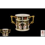 Royal Crown Derby Imari Patter 22ct Gold Banded - Two Handle Loving Cup.