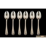 Victorian Period Set of Six Sterling Silver Old English Pattern Teaspoons. Hallmark London 1868.