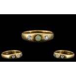 Scottish 19th Century Attractive 18ct Gold 3 Stone Diamond and Opal Set Ring.