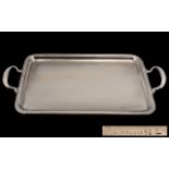 French Ercuis Superb Quality Silver Plated Two Handle Rectangular Shaped Serving Tray. c.