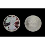 United States of America Liberty Silver Dollar ( Enamelled ) Date 2003. 1 oz of Fine Silver .