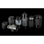 Seven Various Camera Lenses comprising Clubman MC Auto Zoon, Miranda MC Macro, Vivitary 28 - 200mm,