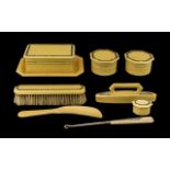 Art Deco Period Ladies - Bakelite Nine Piece Vanity Set.