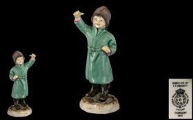 Royal Worcester Hand Painted Porcelain Early Figure ' February ' Month of The Year. RW.3453.