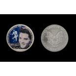 United States of America Liberty Silver Dollar ( Enamelled ) ' Elvis Presley ' 50 Years of Number