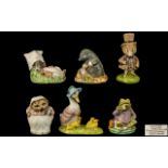Beswick Hand Painted Beatrix Potter Figures Collection of Six ( 6 ) Comprises 1/ Jemima and Her