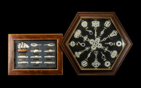 Two Framed Maritime Displays with Various Knots.