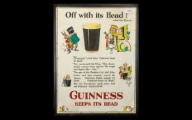 Guinness Advertising Poster c1978 'Off With It's Head', 9A/S/78, printed by John Waddington Ltd.