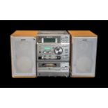 Sony CD/Cassette/Radio Player with two speakers.