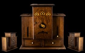 Unusual Mahogany Cigarette Dispensing Cabinet, with an inlaid Art Nouveau style door,