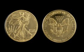 United States of America Liberty Silver Dollar ' 24ct Gold Plated ' Date 2007.
