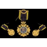 Large Silver Gilt and Enamel Masonic Cross Medal, Kensington Lodge, 2171, to Bro.