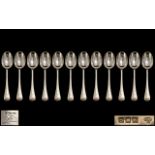 Antique Period Collection of Silver Soup Spoons ( 12 ) Spoons In Total.