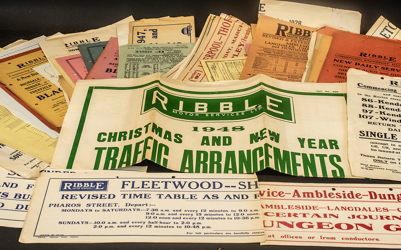 Collection of Vintage 'Ribble Coaches' Memorabilia and Ephemera, timetables, - Image 2 of 2