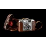 Camera Zeiss-Ikon Cortina Novicar-Anastigmat 1-28 F.45mm Prontor-SUS. In brown leather case, 1244.