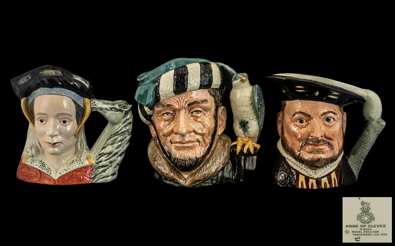 Royal Doulton Collection of Handpainted Character Jugs, three in total. 1.