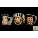 Royal Doulton Collection of Handpainted Character Jugs, three in total. 1.