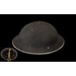 British Steel Helmet Mk2, dated 1938, with original liner and chin strap.