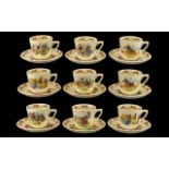 Royal Doulton "Bunnykins" 9 tea cups and 10 saucers.