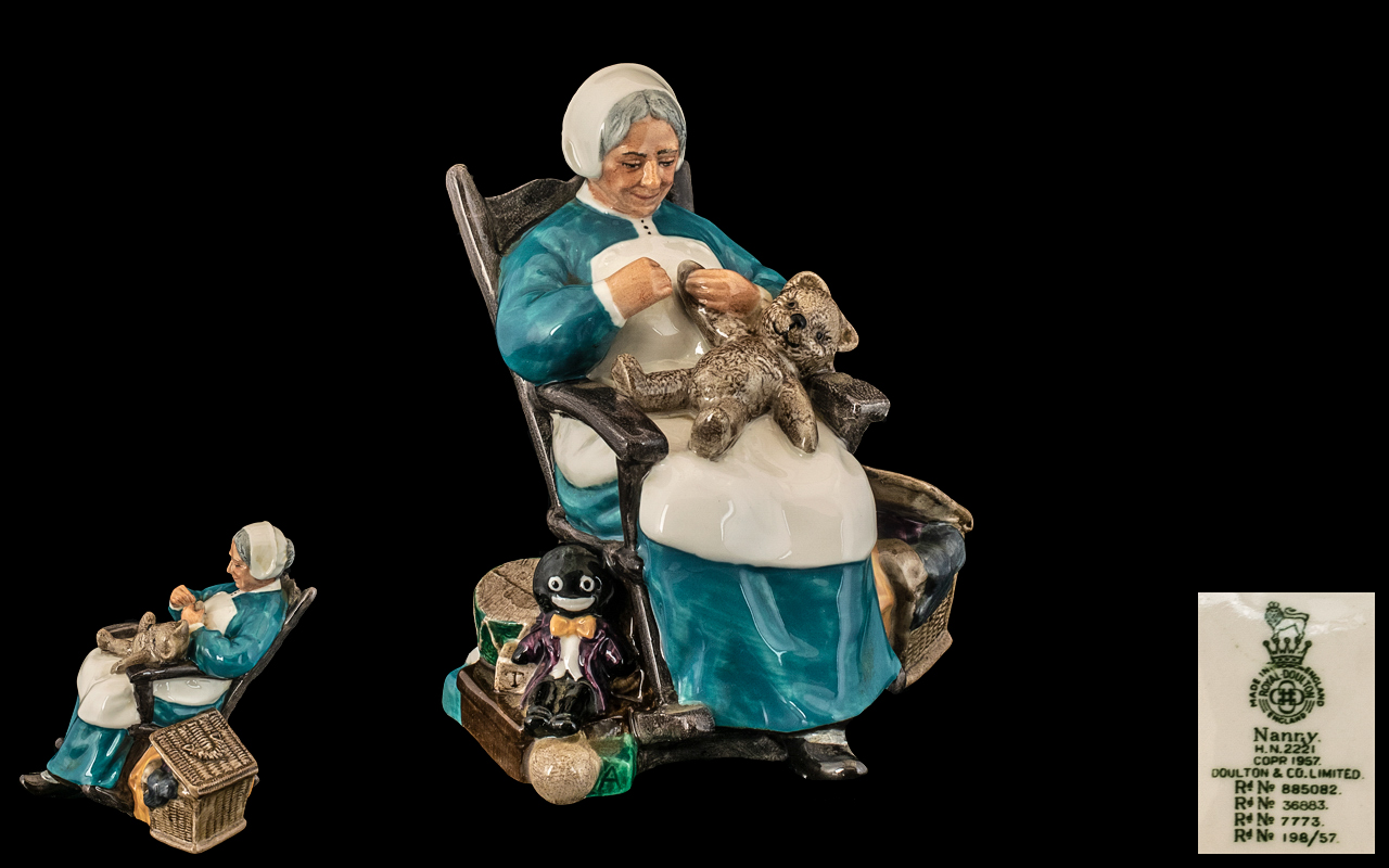 Royal Doulton Hand Painted Porcelain Figure ' Nanny ' HN2221. Designer M. Nicol. Issued 1958 - 1991.