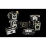 Vintage Cameras various makes, Kodak Brownie Model 1, Halina Viceroy, Voighander, Ilford Sportsman,