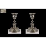 Pair of Elkington Cast Silver Plated Candlesticks, stamped Elkington 415,