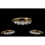 Ladies 18ct and Platinum 5 Stone Diamond Set Ring, Not Marked but Tests 18ct Gold. Ring Size K.
