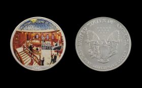 United States of America Liberty Silver Dollar ( Enamelled ) R.M.S. Titanic - Legend of The Seas.