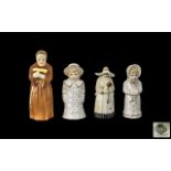Royal Worcester Small Collection of Hand Painted Porcelain Figural Candle Snuffers ( 4 ) In Total.