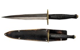 Fairbairn-Sykes Commando Dagger Mk2 with painted handle and scabbard as used by French special