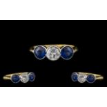 Art Deco Period Stunning Quality and Pleasing 3 Stone Diamond Set Dress Ring.