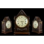 Early 19thC Regency Double Fusee Gothic Bracket Clock, White enamel dial, inscribed 'Hurst, Leeds,