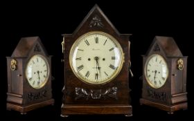 Early 19thC Regency Double Fusee Gothic Bracket Clock, White enamel dial, inscribed 'Hurst, Leeds,
