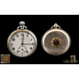 Military Chrome Plated Pocket Watch, make Cyma engraved to the back. GSTP with MD Arrow No.