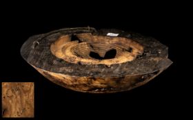 Designer Knarled Elm Wood Root Bowl of large size,