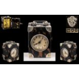 Aspreys 166 New Bond Street London - Superb Key-Wind Miniature Tortoiseshell Carriage Clock.